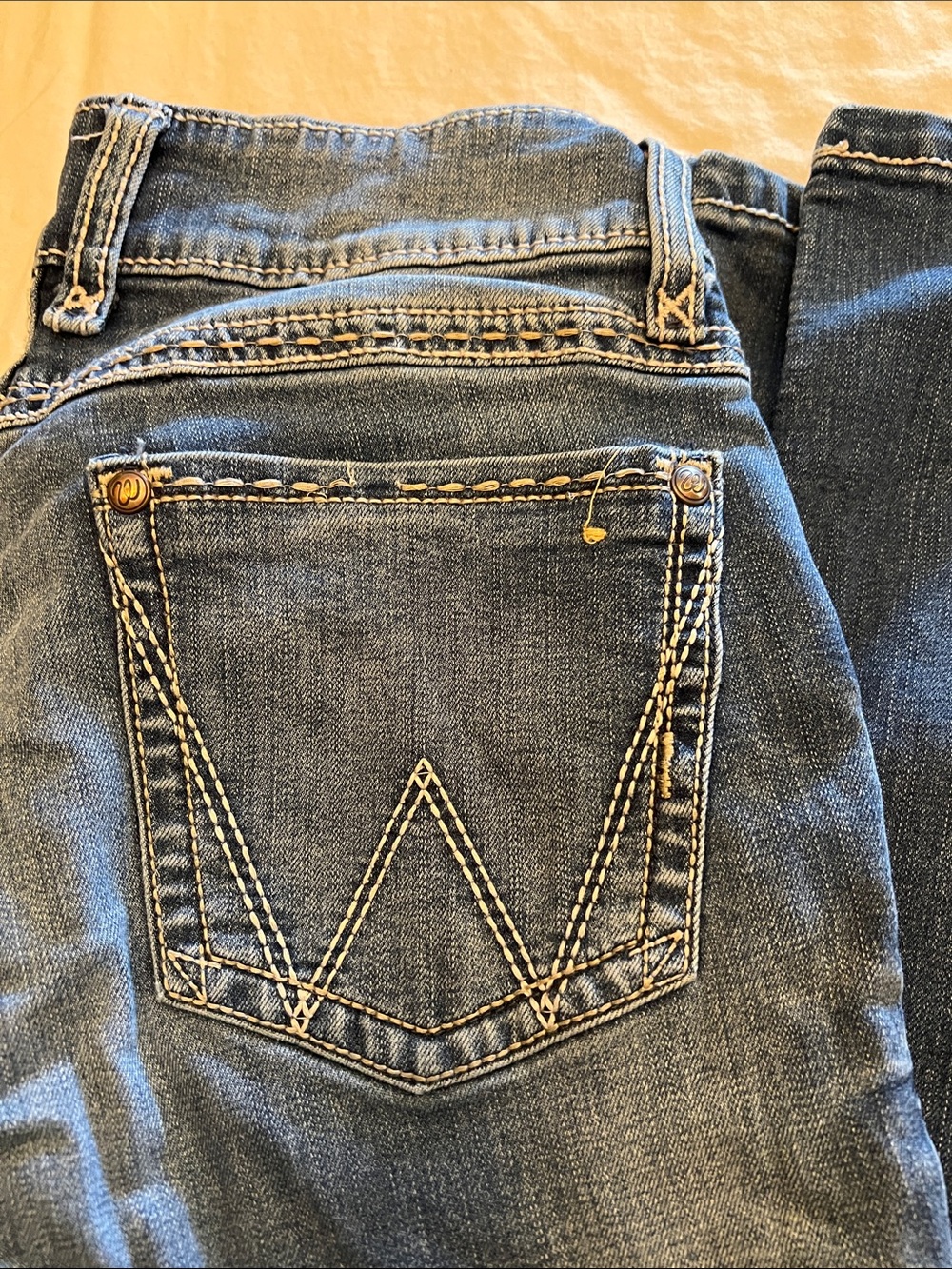 Wrangler Women's Blue Boot Cut Jeans with Decorative Back Pocket